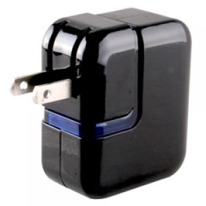 Universal Travel Charger with Dual USB Charging Ports - Black USBWALL