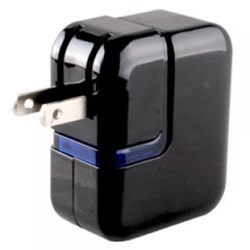Universal Travel Charger with Dual USB Charging Ports - Black USBWALL Universal Travel Charger with Dual USB Charging Ports - Black USBWALL