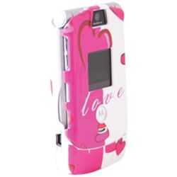 Motorola Compatible Crystal Case Snap-on Cover - Hearts  V3COVHEART