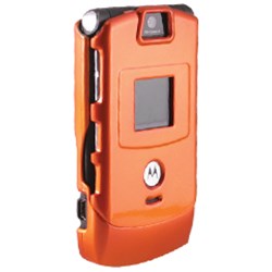 Motorola Compatible Crystal Case Snap-on Cover - Dark Orange  V3COVOR