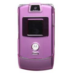 Motorola Compatible Crystal Transparent Snap-on Cover - Purple  V3COVPU