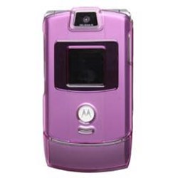 Motorola Compatible Crystal Transparent Snap-on Cover - Purple  V3COVPU