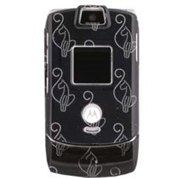 Motorola Compatible Crystal Case Snap-on Cover - White Cat  V3COVWCAT