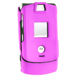 Motorola Compatible Rubberized Snap-On Cover - Lavendar    V3RUBLV
