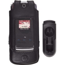 Motorola Original Half/Full Leather Case with Rotating Belt Clip - Black   VLK101