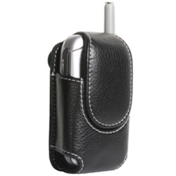 Universal Vogue Small Vertical Pouch Case with 360 Degree Ratching Belt Clip. Black.