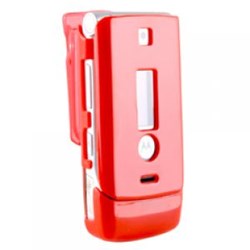 Motorola Compatible Snap-On Cover with Swivel Belt Clip - Red    W385COVRD