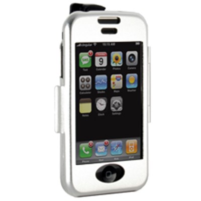 Apple Compatible Aluminum Case with Swivel Belt Clip - Silver    ALUMIPHONESV