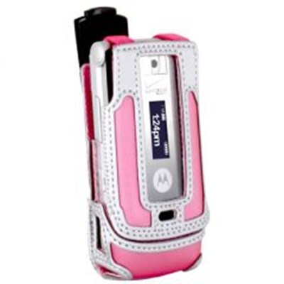 Motorola Compatible MobileGlove Flip Tech Case with Pink and Black Belt Clips - Pink  FLIPW385PK