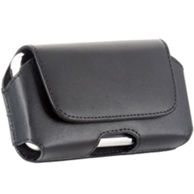 Universal Horizontal Leather Pouch with Swivel Belt Clip - Black    HORPDABK