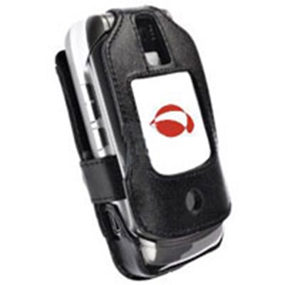 Motorola Compatible Krusell Elastic Leather Case with Swivel Clip   KMOTV3XEM