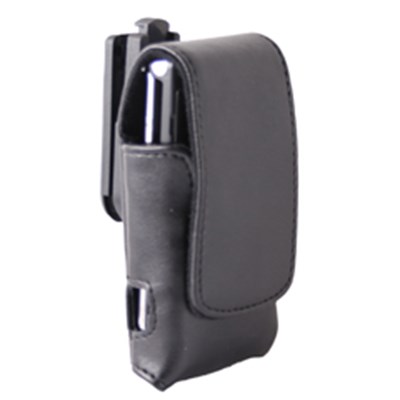 Universal Leather Pouch with Ratcheting Swivel Belt Clip - Black    LC1066PHR