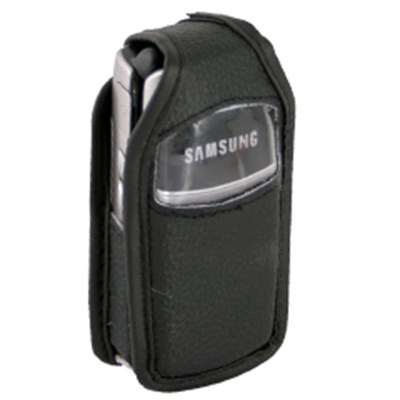 Samsung Compatible Standard Leather Case with Fixed Belt Clip   LCA420PR