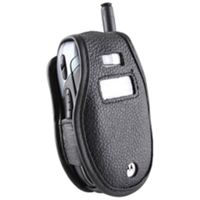 Nextel Compatible Leather Case with Fixed Belt Clip and Wrist Strap    LCIC602PR