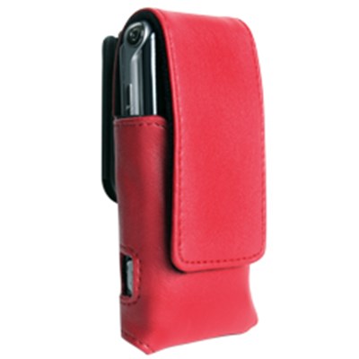 Motorola Compatible Leather Pouch with Ratcheting Swivel Belt Clip - Red    LCK1POUCHRD