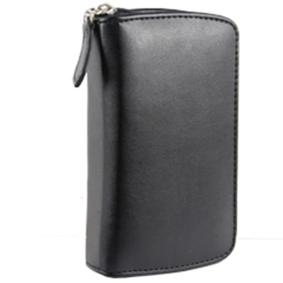 Samsung Compatible Leather Zipper Organizer Case - Black    LCORGBJACK