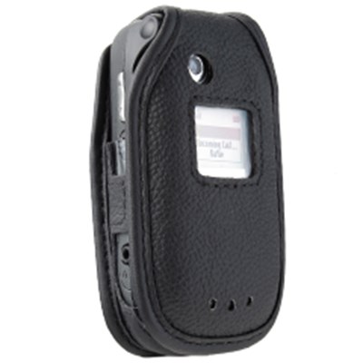 Motorola Compatible Standard Leather Case with Fixed Belt Clip  LCV365PR