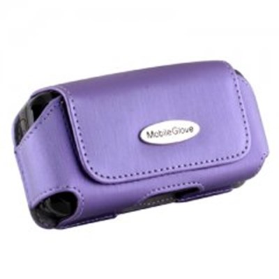 Mobile Glove Luxus Purple Satin Horizontal Case with Stationary Belt Clip and Loop  LUHRANTPU