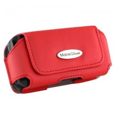 Mobile Glove Luxus Red Satin Horizontal Case with Stationary Belt Clip and Loop  LUHRANTRD