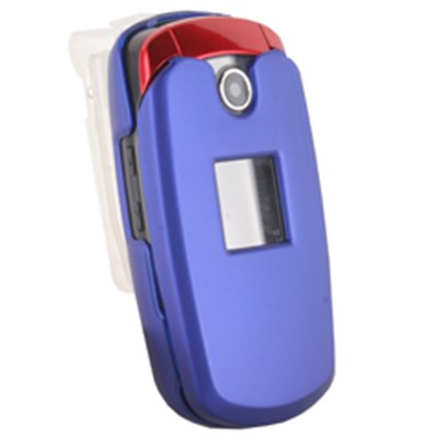 Samsung Compatible Rubberized Snap-On Cover with Ratcheting Swivel Belt Clip -  Blue    M300RUBBL