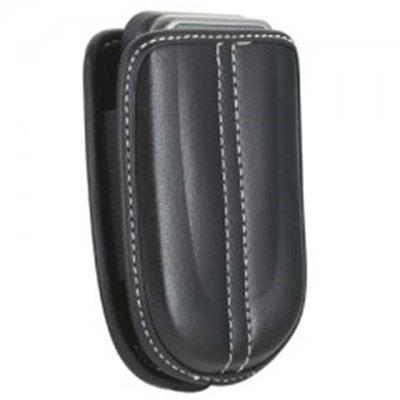 Leather Mini Pouch with Swivel Clip- Black  SOHOMINI