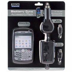 Black Silicone Case with Auto Charger and Home Charger  T4KITCURVESIL