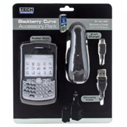 Blackberry Compatible Premium Travel Kit with Chargers and Black Cover