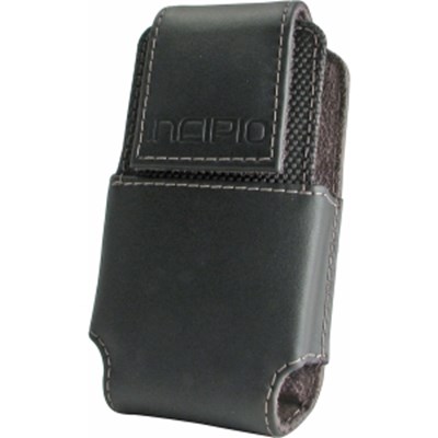 Vertical Black Leather Pouch with Rotating Belt Clip  TS-111