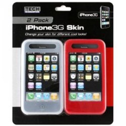 Apple Compatible Tech 2 Pack Silicone Cases - Clear and Red  TSIL3GCLRD