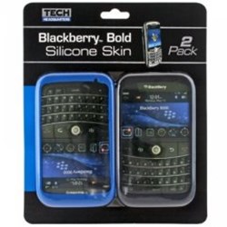 Blackberry Compatible Tech 2 Pack Silicone Case - Black and Blue TSILBOLDBKBL