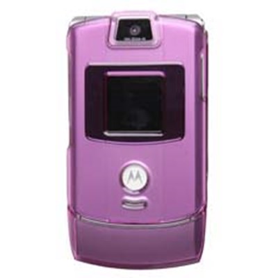 Motorola Compatible Crystal Transparent Snap-on Cover - Purple  V3COVPU
