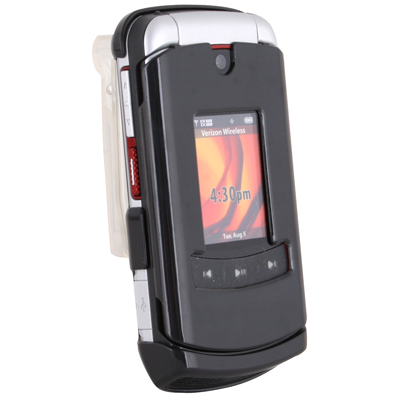 Motorola Compatible Protective Shield With Swivel Clip - Black  V750COVBK-MO