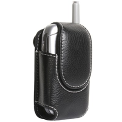 Universal Vogue Small Vertical Pouch Case with 360 Degree Ratching Belt Clip. Black.