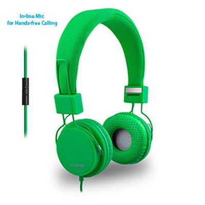 ECO V20 Stereo Headphones with In-line Mic - Green 12246NZ