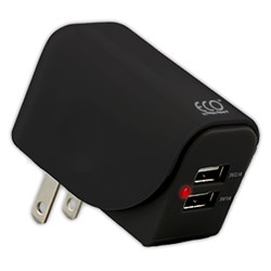 Eco Universal 3.1 Amp Dual USB Wall Charger - Black 12273-NZ
