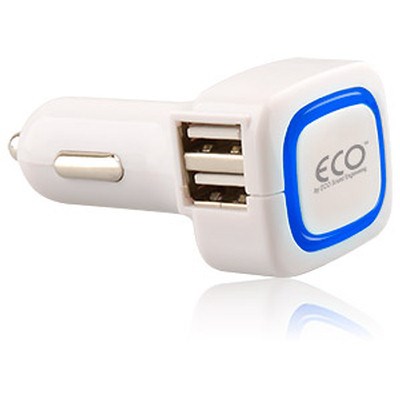 Eco 4 Port 4 Amp USB Vehicle Charger - White 12450-nz