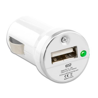 Eco Universal Single USB Vehicle Charger 1 Amp - White  12592-NZ