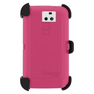LG Compatible Otterbox Defender Rugged Interactive Case and Holster - White and Peony Pink  77-33936