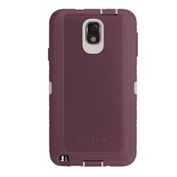 Samsung Compatible Otterbox Defender Rugged Interactive Case and Holster - Stone White and Deep Plum Purple  77-34126