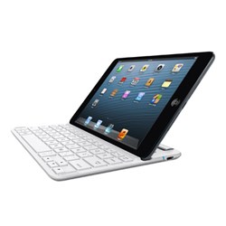 Apple Compatible Belkin Fastfit Bluetooth Wireless Keyboard Case - White And Silver F5L153TTC01