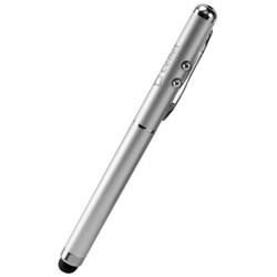 Cellet Touchscreen 4-in-1 Stylus Pen with Laser Pointer and Ink Pen - Silver PEN550SL