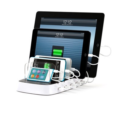 Griffin Powerdock 5 Space Saving Countertop Multi-device Charger - White GC35538