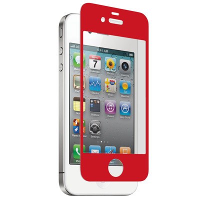 Apple Compatible Znitro Nitro Glass Tempered Glass Screen Protector - Red  NGIP4RD