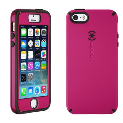 Apple Compatible Speck CandyShell Rubberized Hard Case with FacePlate - Raspberry Pink and Black  SPK-A2486
