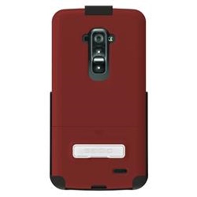 LG Compatible Seidio Surface Case with Kickstand and Holster Combo - Garnet Red BD2-HR3LGGFK-GR