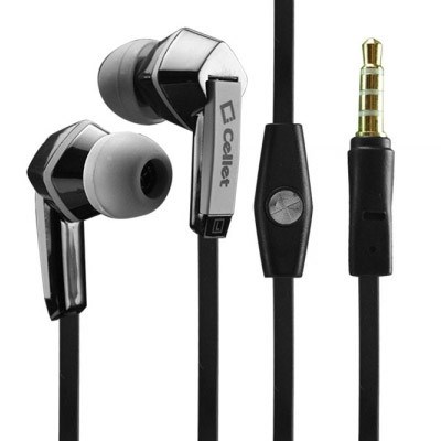 Cellet Universal 3.5mm Flat Wire Stereo Handsfree - Black  EP3510BK
