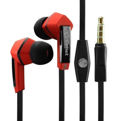Cellet Universal 3.5mm Flat Wire Stereo Handsfree - Red EP3510RD
