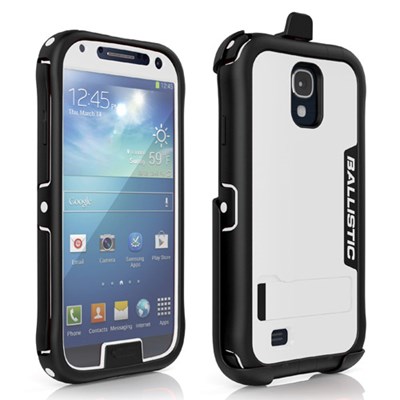 Samsung Compatible Ballistic Every1 Case and Holster Combo - White and Black  EX1164-A08C