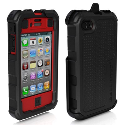 Apple Compatible Ballistic Hard Core (HC) Case and Holster - Black and Red  HC0778-A30C