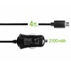 Cellet High Powered 2.1 Amp Compact Car Charger with 4 Ft Cord - Black  PMICROY21BK Image 2